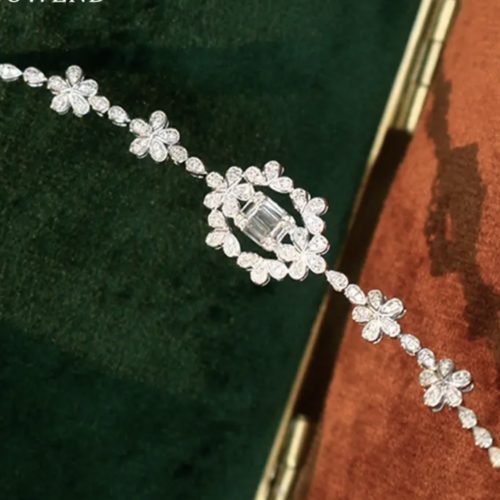 Genuine Diamond Floral Bracelet