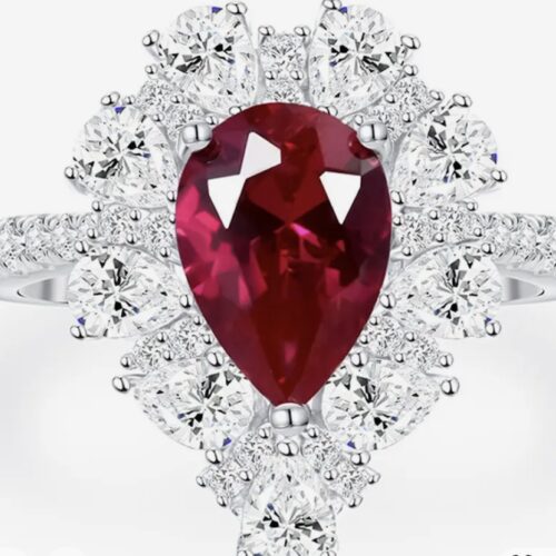 LC RUBY AND WHITE SAPPHIRE COCKTAIL RING