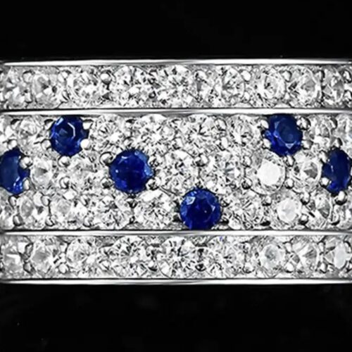 WHITE AND BLUE SAPPHIRE ETERNITY RING