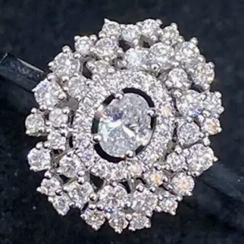 Romantic Flower Diamond Engagement Ring