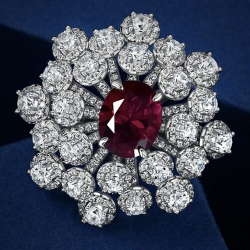 Nature Inspired Ruby Floral Ring