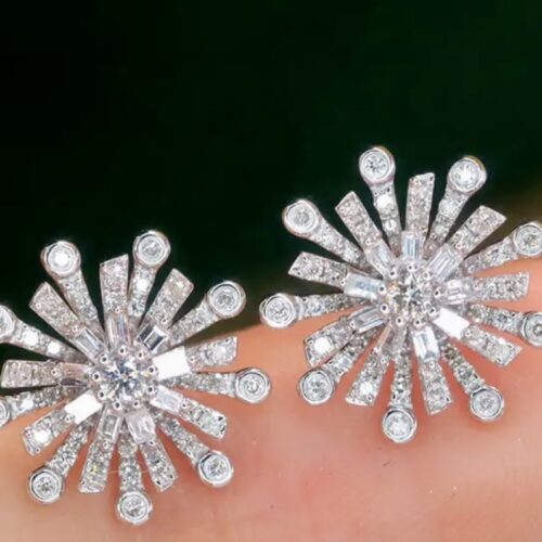Diamond Snowflake Inspired Earrings.
