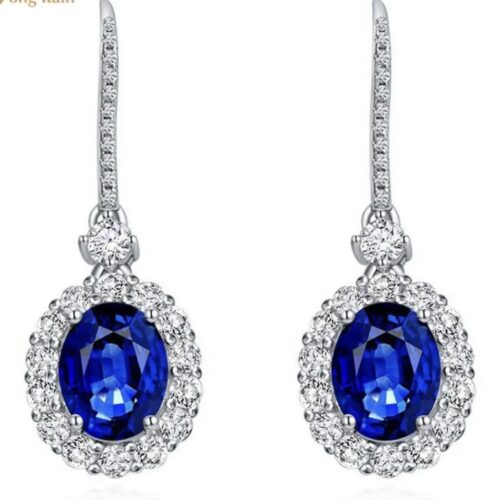 Stunning LC Blue And White Sapphire Royalty Inspired Earrings.