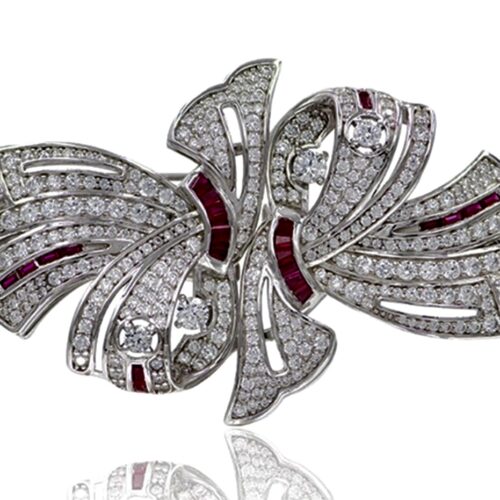 Regal LC Ruby And LC White Sapphire Brooch